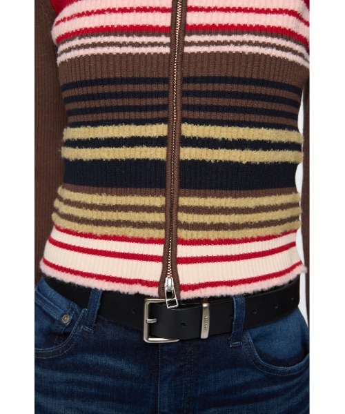 MOUSSY（マウジー）の「STRIPE ZIP UP KNIT シャツ（ニット/セーター・レディース・ネイビー/アイボリー/レッド系その他/ブラウン系その他・FREE）」の21枚目の写真