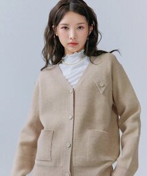 女性 ベーシックフィット 三角ポイント カーディガン-CFRG4372C05