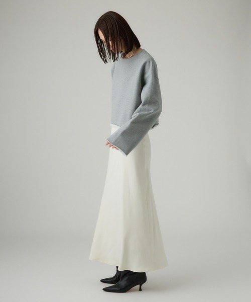 BABYLONE（バビロン）の「フェイクスエードバイヤススカート（スカート・レディース・チャコール/オフホワイト・38inch/36inch）」の8枚目の写真