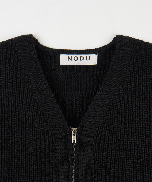 NODU（ノードユー）の「エッセンシャルVネックニットジップアップカーディガン[ブラック]（ニット/セーター・メンズ・その他・MEDIUM/LARGE）」の9枚目の写真