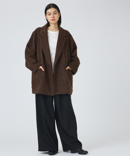 NOMINE（ノミネ）の「【NOMINE】シャギー ジャケット コート / ジャコット（チェスターコート・レディース・グレイッシュブルー/マスタード/ブラウン・フリー）」の5枚目の写真