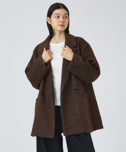 NOMINE（ノミネ）の「【NOMINE】シャギー ジャケット コート / ジャコット（チェスターコート・レディース・グレイッシュブルー/マスタード/ブラウン・フリー）」の6枚目の写真