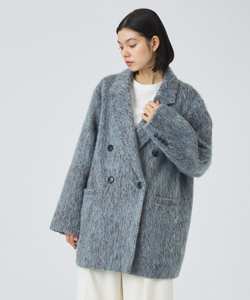 NOMINE（ノミネ）の「【NOMINE】シャギー ジャケット コート / ジャコット（チェスターコート・レディース・グレイッシュブルー/マスタード/ブラウン・フリー）」の9枚目の写真