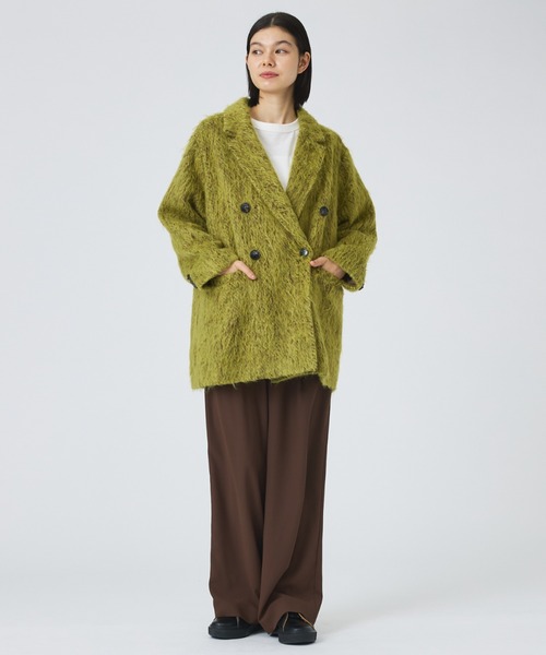 NOMINE（ノミネ）の「【NOMINE】シャギー ジャケット コート / ジャコット（チェスターコート・レディース・グレイッシュブルー/マスタード/ブラウン・フリー）」の10枚目の写真