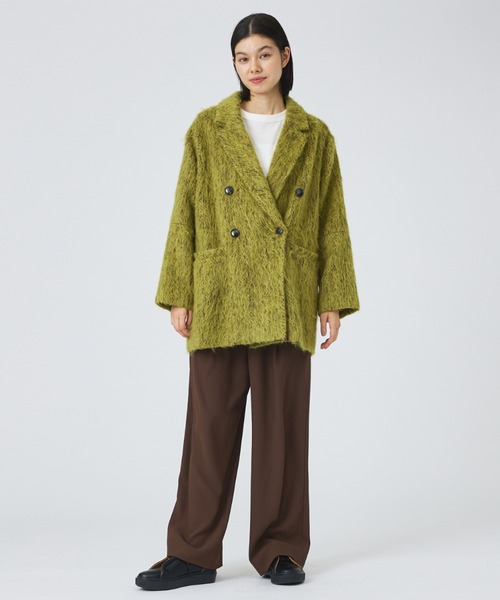 NOMINE（ノミネ）の「【NOMINE】シャギー ジャケット コート / ジャコット（チェスターコート・レディース・グレイッシュブルー/マスタード/ブラウン・フリー）」の11枚目の写真