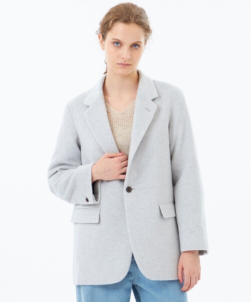 MACKINTOSH PHILOSOPHY(マッキントッシュ フィロソフィー)の「【WEB&一部店舗限定】アンゴラウールシャギージャケット(テーラードジャケット・レディース・ベージュ系その他4/グレー系その他・38)」の1枚目の写真