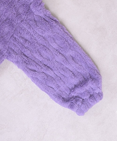 MARKEY'S（マーキーズ）の「耳付きケーブルボアジャケット（その他アウター・キッズ・ラベンダー/オフホワイト・80/90/100/110/120/130）」の8枚目の写真