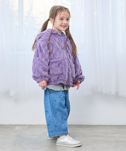 MARKEY'S（マーキーズ）の「耳付きケーブルボアジャケット（その他アウター・キッズ・ラベンダー/オフホワイト・80/90/100/110/120/130）」の18枚目の写真