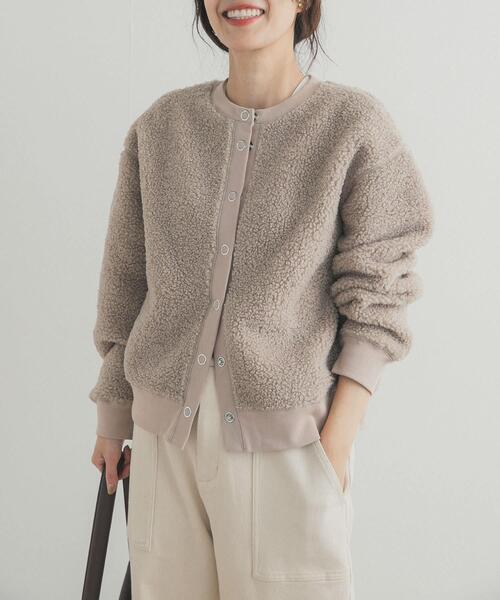 URBAN RESEARCH DOORS（アーバンリサーチドアーズ）の「プードルボアカーディガン（カーディガン/ボレロ・レディース・モカ/ライトベージュ・FREE）」の6枚目の写真