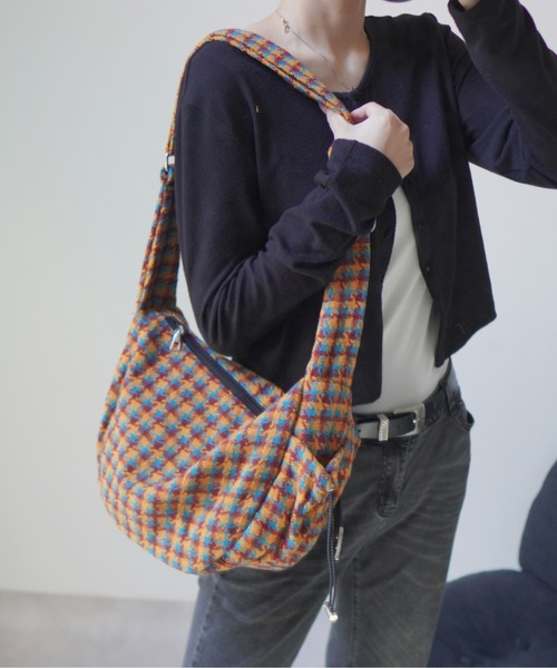 Port（ポート）の「【 Port / ポート 】 レトロ チェック ショルダーバッグ #（ショルダーバッグ・レディース・ブラック/ブルー/イエロー/レッド・FREE）」の4枚目の写真