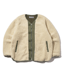 DISCUS ATHLETIC | ノーカラーフリースジャケットベージュ(その他アウター)