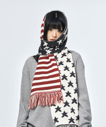 SCHISM INDUCING（スキズムインデューシング）の「US FLAG MUFFLER NAVY（マフラー）」