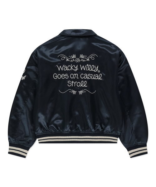 Wacky WiLLy(ワッキーウィリー)の「ウィメンズタイポ刺繍バスティジャケットダークネイビー(スタジャン・レディース・その他・F)」の3枚目の写真