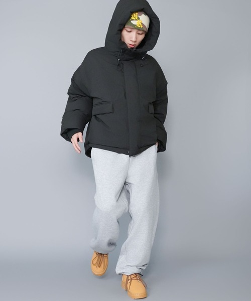 SPINNS(スピンズ)の「中綿フェイクダウンジャケット/ハイネックフード/ダブルジップ/防寒・防風・撥水/ユニセックス(ダウンジャケット/コート・メンズ・チャコール/ブラック・L/M)」の6枚目の写真