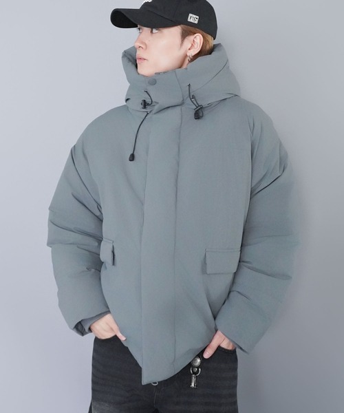 SPINNS(スピンズ)の「中綿フェイクダウンジャケット/ハイネックフード/ダブルジップ/防寒・防風・撥水/ユニセックス(ダウンジャケット/コート・メンズ・チャコール/ブラック・L/M)」の20枚目の写真