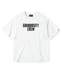 GRANDIOSITY（グランディオシティ）の「クルーロゴオーバーサイズ半袖Tシャツ(ホワイト)（Tシャツ/カットソー）」