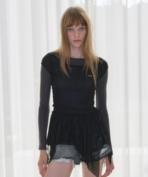 ORDINARY HOLIDAY（オーディナリー ホリデー）の「LAYERED MINI DRESS [BLACK]（ワンピース）」