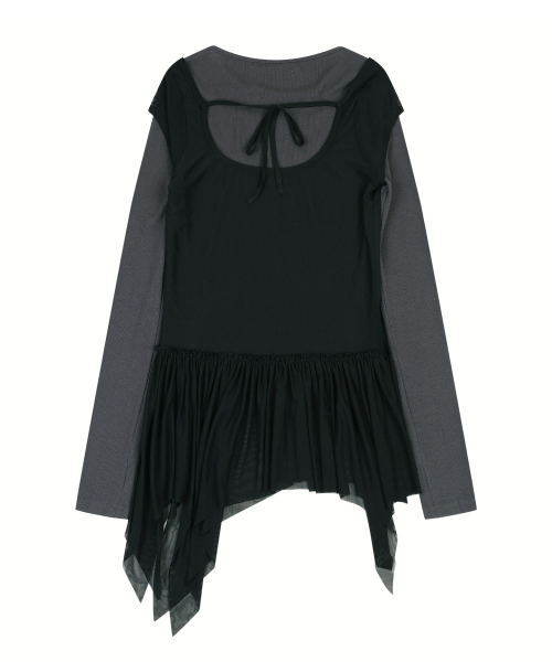 ORDINARY HOLIDAY（オーディナリー ホリデー）の「LAYERED MINI DRESS [BLACK]（ワンピース・レディース・その他・FREE）」の3枚目の写真