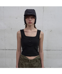 LCDC TM（エルシーディーシーティーエム）の「DOUBLE LAYERED TANK TOP (BLACK)（Tシャツ/カットソー）」