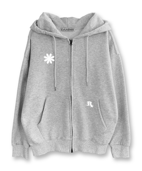 DAMISH(ダミシュ)の「シンボルロゴツーウェイフードジップアップ_グレー(パーカー・レディース・グレー・SMALL/MEDIUM)」の2枚目の写真