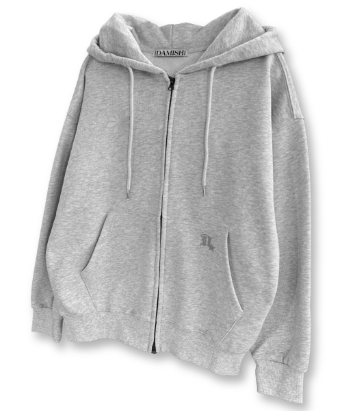 DAMISH(ダミシュ)の「シンボルロゴツーウェイフードジップアップ_グレー(パーカー・レディース・グレー・SMALL/MEDIUM)」の3枚目の写真
