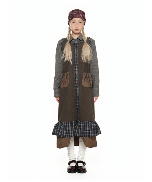 youthbath(ユースバース)の「Sleeveless Pocket Frill Dress_khaki(ワンピース・レディース・その他・SMALL/MEDIUM)」の1枚目の写真