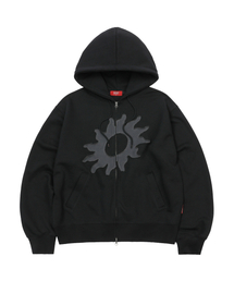 S'EST（エスイーエスティー）の「Solaris Applique Hoodie Zip Up Black（パーカー）」