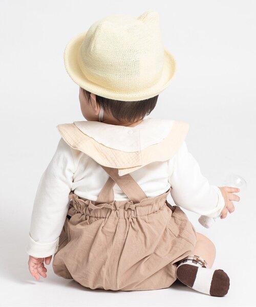 Ampersand(アンパサンド)の「くまちゃんベビーハット_ UVカット(ハット・キッズ・サックスブルー/アイボリー・48/46/44)」の4枚目の写真