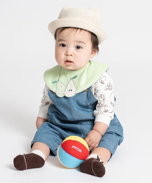 Ampersand(アンパサンド)の「くまちゃんベビーハット_ UVカット(ハット・キッズ・サックスブルー/アイボリー・48/46/44)」の6枚目の写真