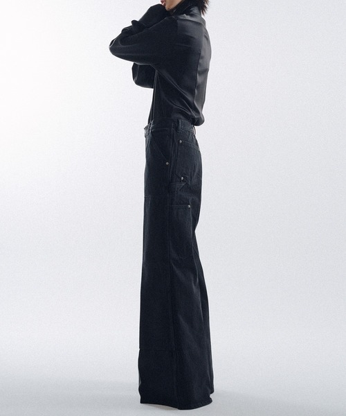 KEISUKEYOSHIDA（ケイスケヨシダ）の「Double Knee Denim Pants（デニムパンツ・レディース・ブラック/グレー/インディゴブルー・M/S）」の6枚目の写真