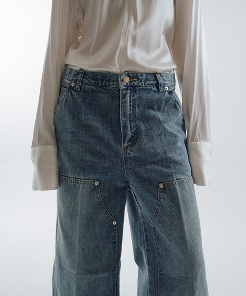 KEISUKEYOSHIDA（ケイスケヨシダ）の「Double Knee Denim Pants（デニムパンツ・レディース・ブラック/グレー/インディゴブルー・M/S）」の15枚目の写真