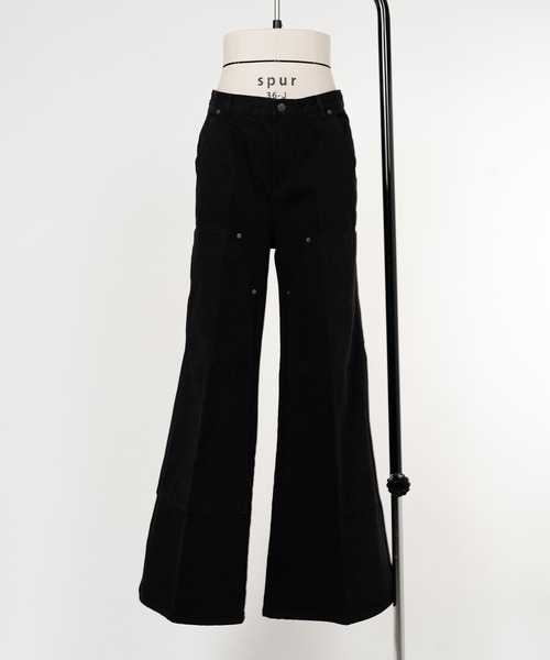 KEISUKEYOSHIDA（ケイスケヨシダ）の「Double Knee Denim Pants（デニムパンツ・レディース・ブラック/グレー/インディゴブルー・M/S）」の16枚目の写真