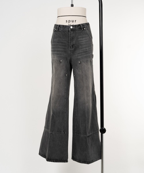 KEISUKEYOSHIDA（ケイスケヨシダ）の「Double Knee Denim Pants（デニムパンツ・レディース・ブラック/グレー/インディゴブルー・M/S）」の18枚目の写真