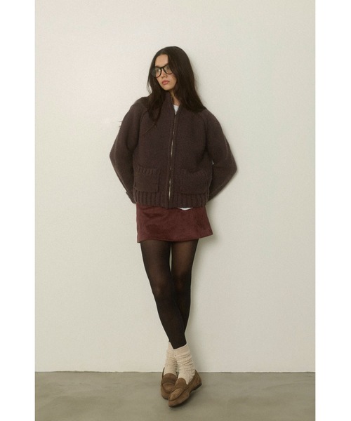 ALEXIA STAM（アリシアスタン）の「Zip Up Knit Cardigan /ジップアップニットカーディガン（ニット/セーター・レディース・ブラウン/グレー/アイボリー・FREE）」の17枚目の写真