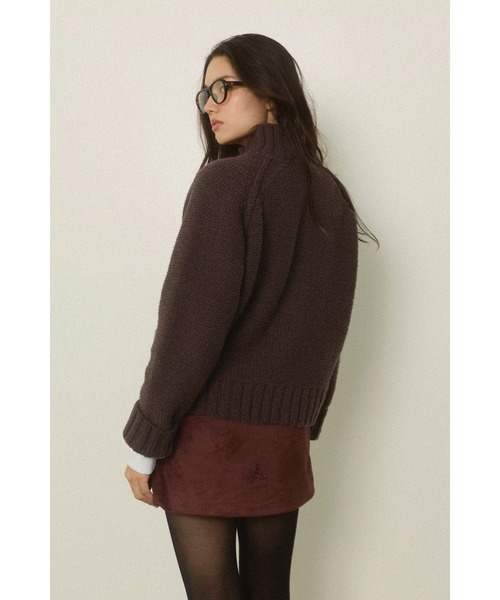 ALEXIA STAM（アリシアスタン）の「Zip Up Knit Cardigan /ジップアップニットカーディガン（ニット/セーター・レディース・ブラウン/グレー/アイボリー・FREE）」の12枚目の写真