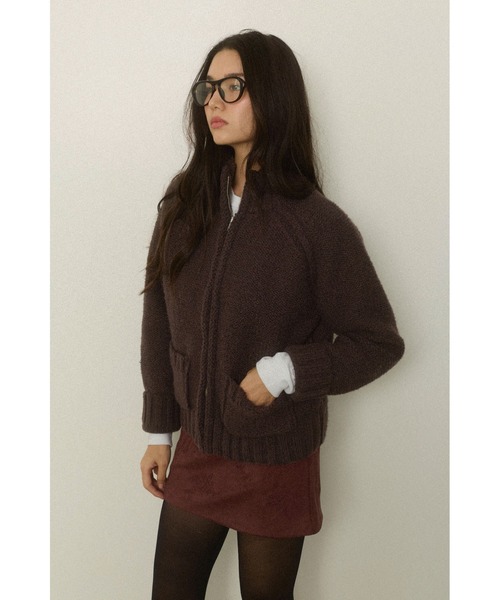 ALEXIA STAM（アリシアスタン）の「Zip Up Knit Cardigan /ジップアップニットカーディガン（ニット/セーター・レディース・ブラウン/グレー/アイボリー・FREE）」の13枚目の写真