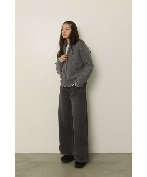 ALEXIA STAM（アリシアスタン）の「Zip Up Knit Cardigan /ジップアップニットカーディガン（ニット/セーター・レディース・ブラウン/グレー/アイボリー・FREE）」の11枚目の写真