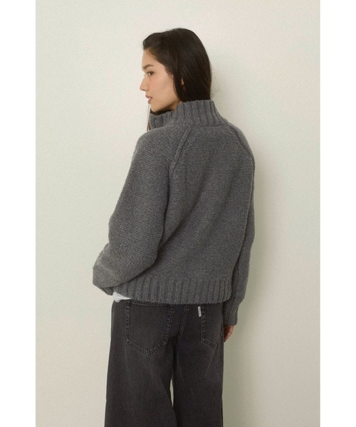 ALEXIA STAM（アリシアスタン）の「Zip Up Knit Cardigan /ジップアップニットカーディガン（ニット/セーター・レディース・ブラウン/グレー/アイボリー・FREE）」の8枚目の写真