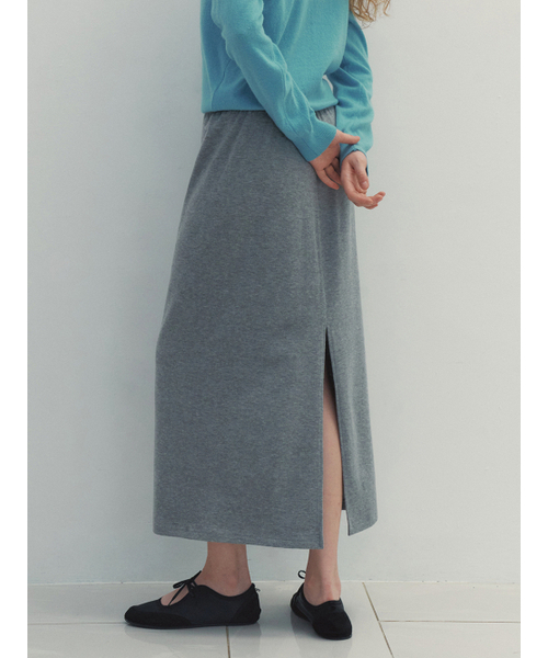 NEEV(ニーヴ)の「Smoke Banding Long Skirt (Melange Grey)(スカート・レディース・その他・FREE)」の2枚目の写真