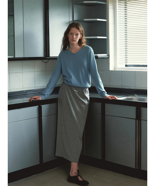 NEEV(ニーヴ)の「Smoke Banding Long Skirt (Melange Grey)(スカート・レディース・その他・FREE)」の3枚目の写真