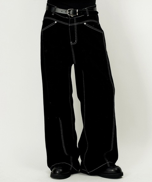DWSE(ディーダブリューエスイー)の「DWSE/ステッチデニムパンツ(デニムパンツ・メンズ・ブラック・LARGE/MEDIUM)」の10枚目の写真