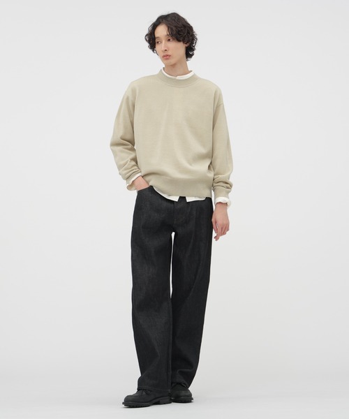 MHL.（エムエイチエル）の「ASH WOOL KNITWEAR（ニット/セーター・メンズ・グレー系その他4/グリーン系その他6・LARGE/MEDIUM）」の7枚目の写真