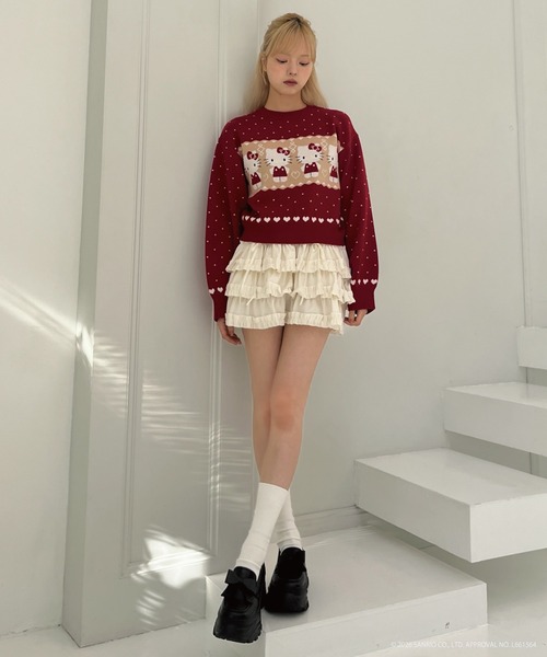 sanrio(サンリオ)の「【HELLO KITTY】NORDIC KNIT(ニット/セーター・レディース・ピンク/レッド/ブルー・FREE)」の18枚目の写真