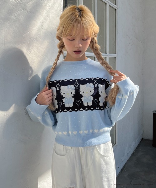 sanrio(サンリオ)の「【HELLO KITTY】NORDIC KNIT(ニット/セーター・レディース・ピンク/レッド/ブルー・FREE)」の21枚目の写真