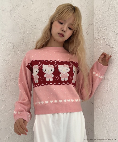 sanrio(サンリオ)の「【HELLO KITTY】NORDIC KNIT(ニット/セーター・レディース・ピンク/レッド/ブルー・FREE)」の7枚目の写真