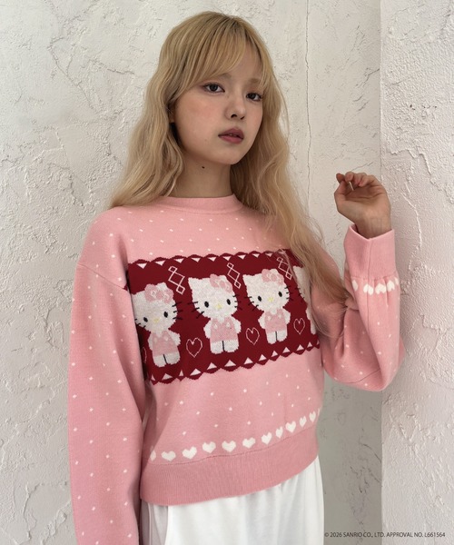 sanrio(サンリオ)の「【HELLO KITTY】NORDIC KNIT(ニット/セーター・レディース・ピンク/レッド/ブルー・FREE)」の8枚目の写真