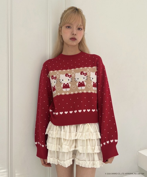 sanrio(サンリオ)の「【HELLO KITTY】NORDIC KNIT(ニット/セーター・レディース・ピンク/レッド/ブルー・FREE)」の14枚目の写真