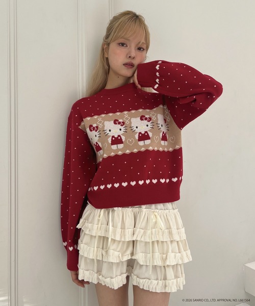 sanrio(サンリオ)の「【HELLO KITTY】NORDIC KNIT(ニット/セーター・レディース・ピンク/レッド/ブルー・FREE)」の16枚目の写真
