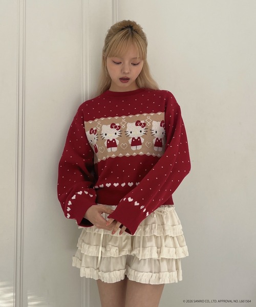 sanrio(サンリオ)の「【HELLO KITTY】NORDIC KNIT(ニット/セーター・レディース・ピンク/レッド/ブルー・FREE)」の17枚目の写真