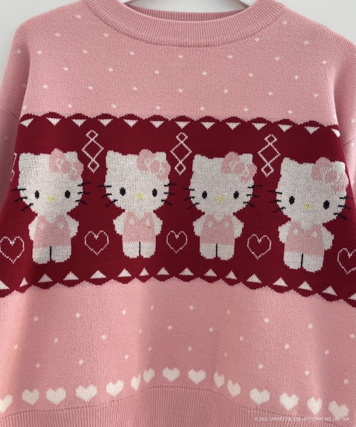sanrio(サンリオ)の「【HELLO KITTY】NORDIC KNIT(ニット/セーター・レディース・ピンク/レッド/ブルー・FREE)」の5枚目の写真